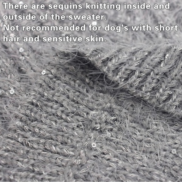 Pullover Knitted Classic Dog Sweater w/ Sequin Turtleneck for Sm/Med Breed NEW - Picture 5 of 11
